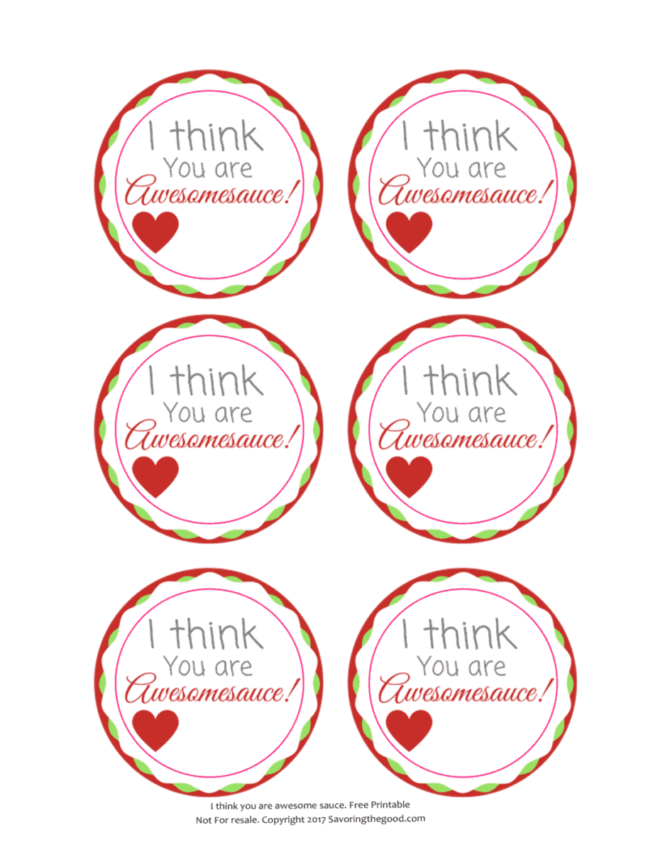 Free Printable Applesauce Valentine Allergy Friendly Nut 