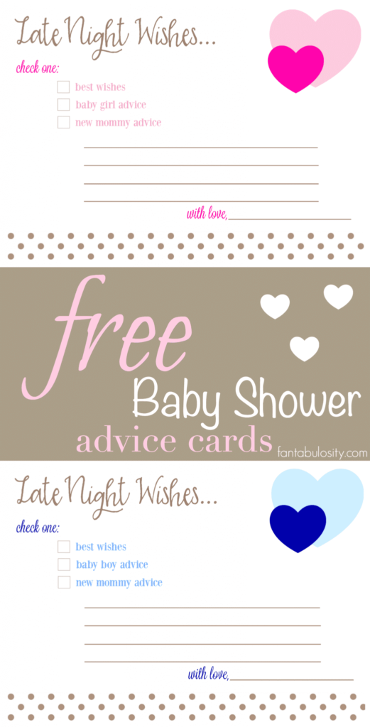 Free Printable Baby Shower Advice Best Wishes Cards