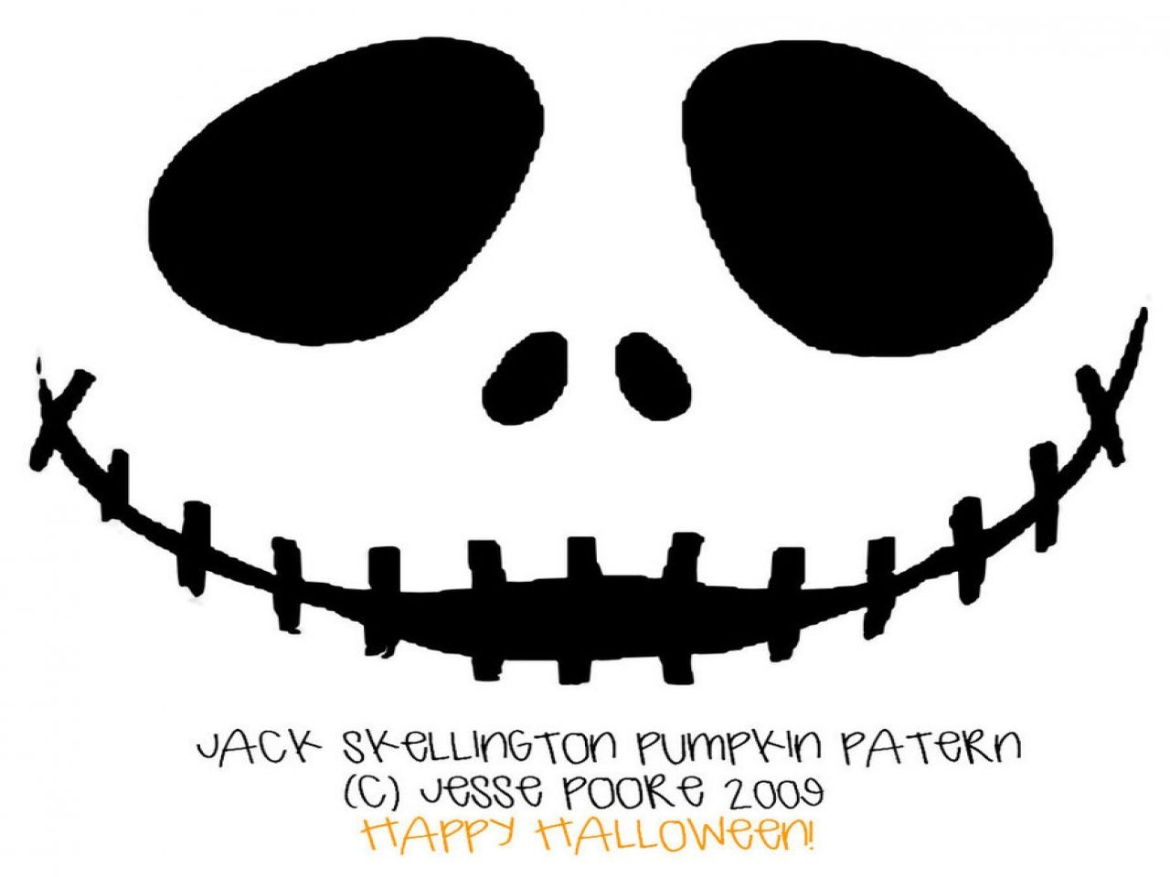 Free Printable Jack Skellington Pumpkin Carving Stencil 