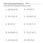 Free Printable Math Worksheets 6Th Grade Order Operations