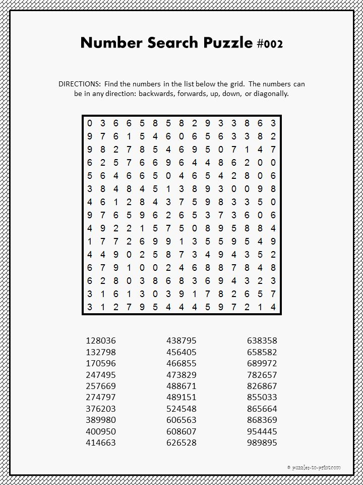 Free Printable Number Word Search Free Printable Numbers 