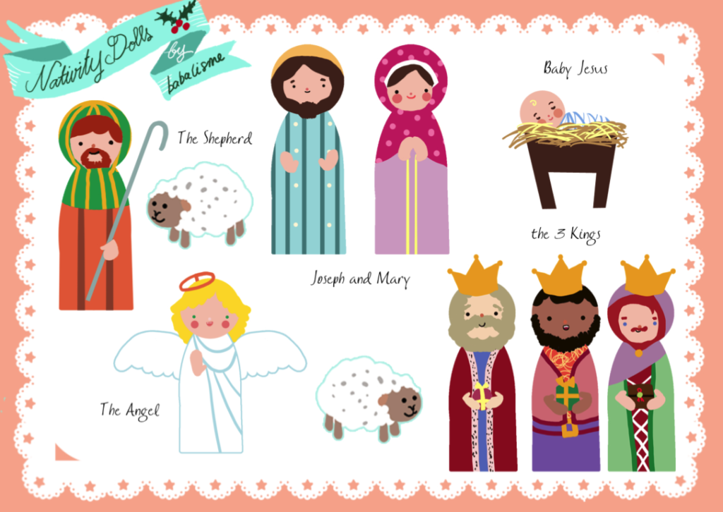 Free Printable Preschool Christmas Paper Dolls 