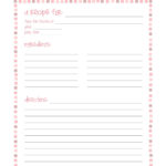 Free Printable Recipe Page Template Free Printable A To Z