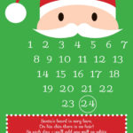 FREE Printable Santa Beard Christmas Countdown Santa