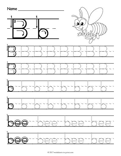 Free Printable Tracing Letter B Worksheet Letter B 
