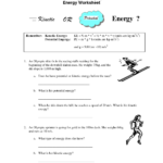 Free Printable Worksheets On Potential And Kinetic Energy
