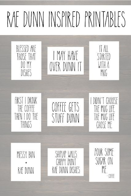 Free Rae Dunn Inspired Printables For The Rae Dunn 