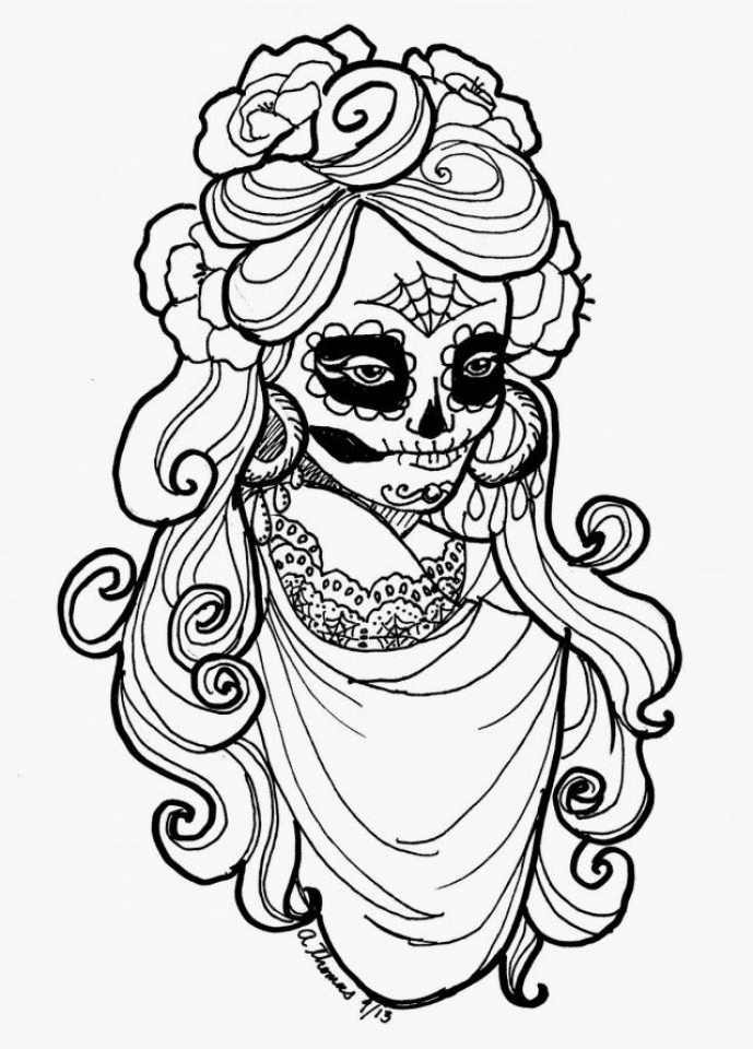 Get This Free Dia De Los Muertos Coloring Pages To Print 