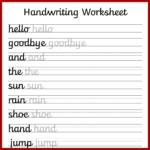 Handwriting Cursive Writing Worksheet Printable