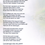 Image Result For The Dash Poem Funeral Poems Poems