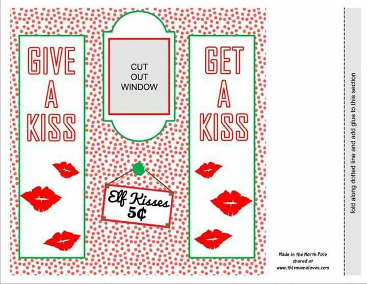 Elf Kissing Booth Free Printable
