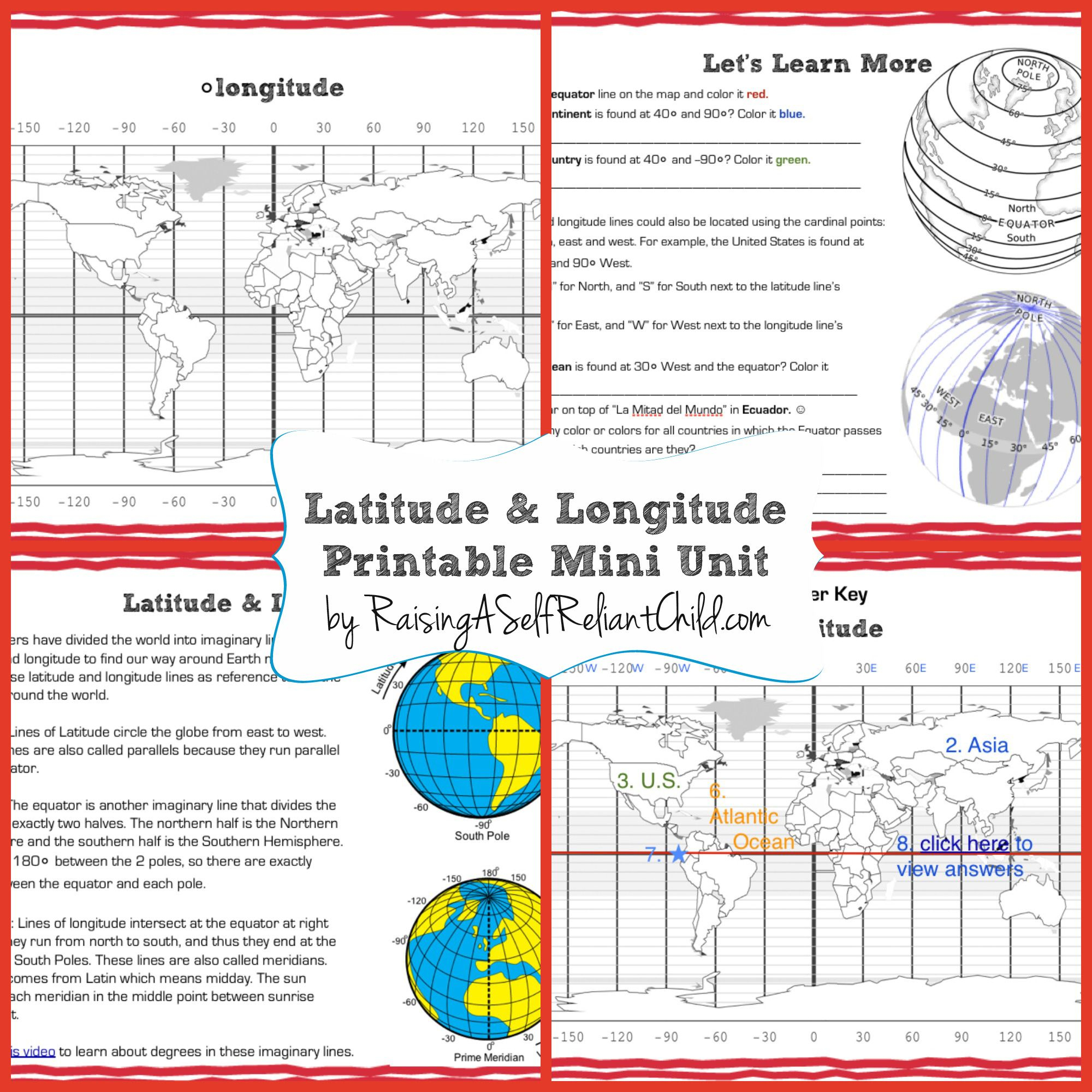 Latitude And Longitude Globe Practice Worksheets 