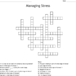 Managing Stress Crossword WordMint