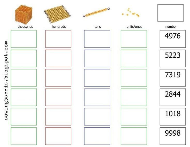 Montessori Decimal System Worksheet Google Search In 