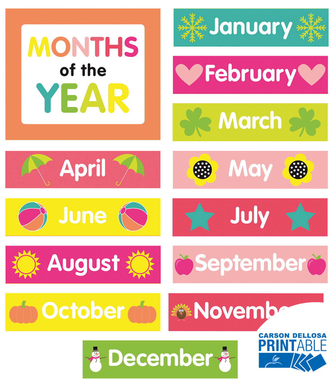 Months Printable Template Business PSD Excel Word PDF