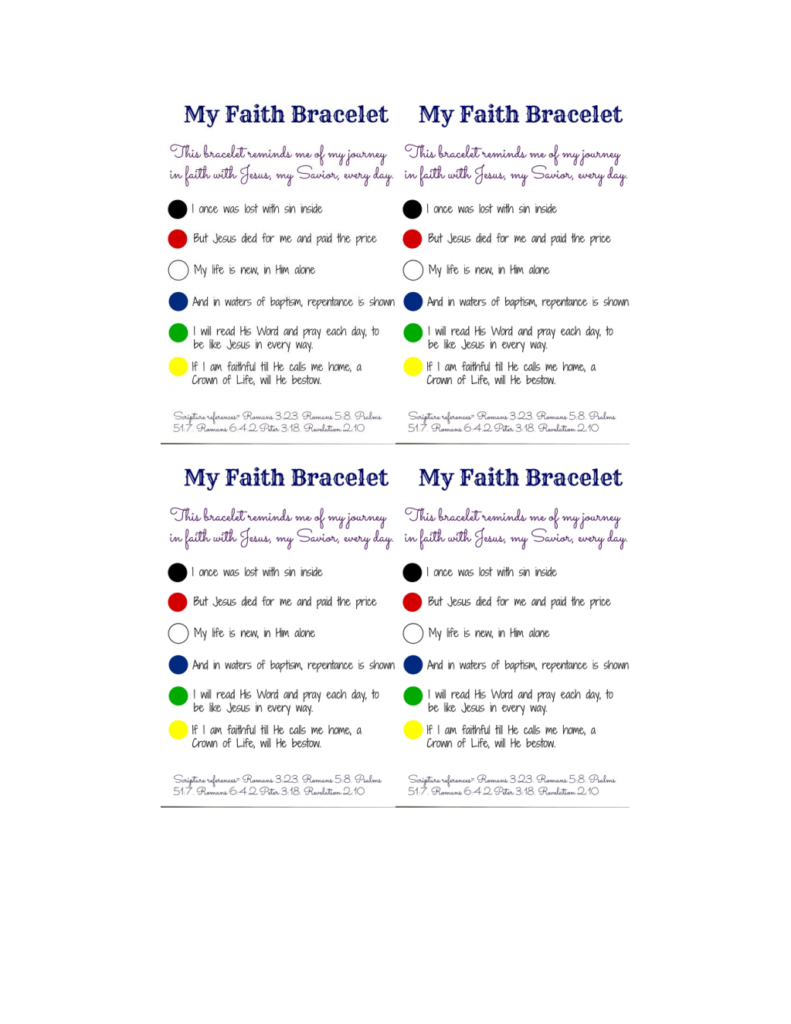 My Faith Bracelet Printable Pdf Google Drive Faith