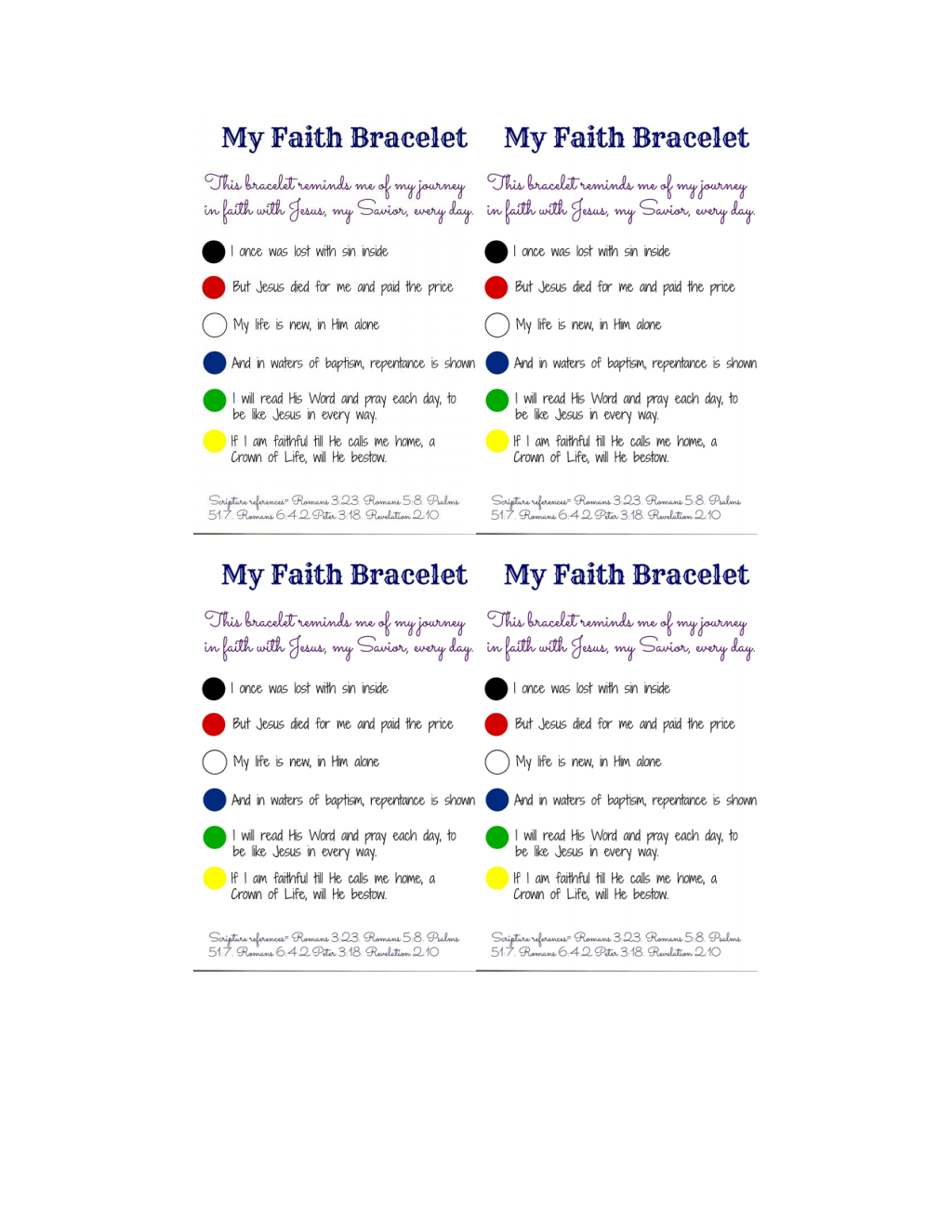 My Faith Bracelet Printable pdf Google Drive Faith 