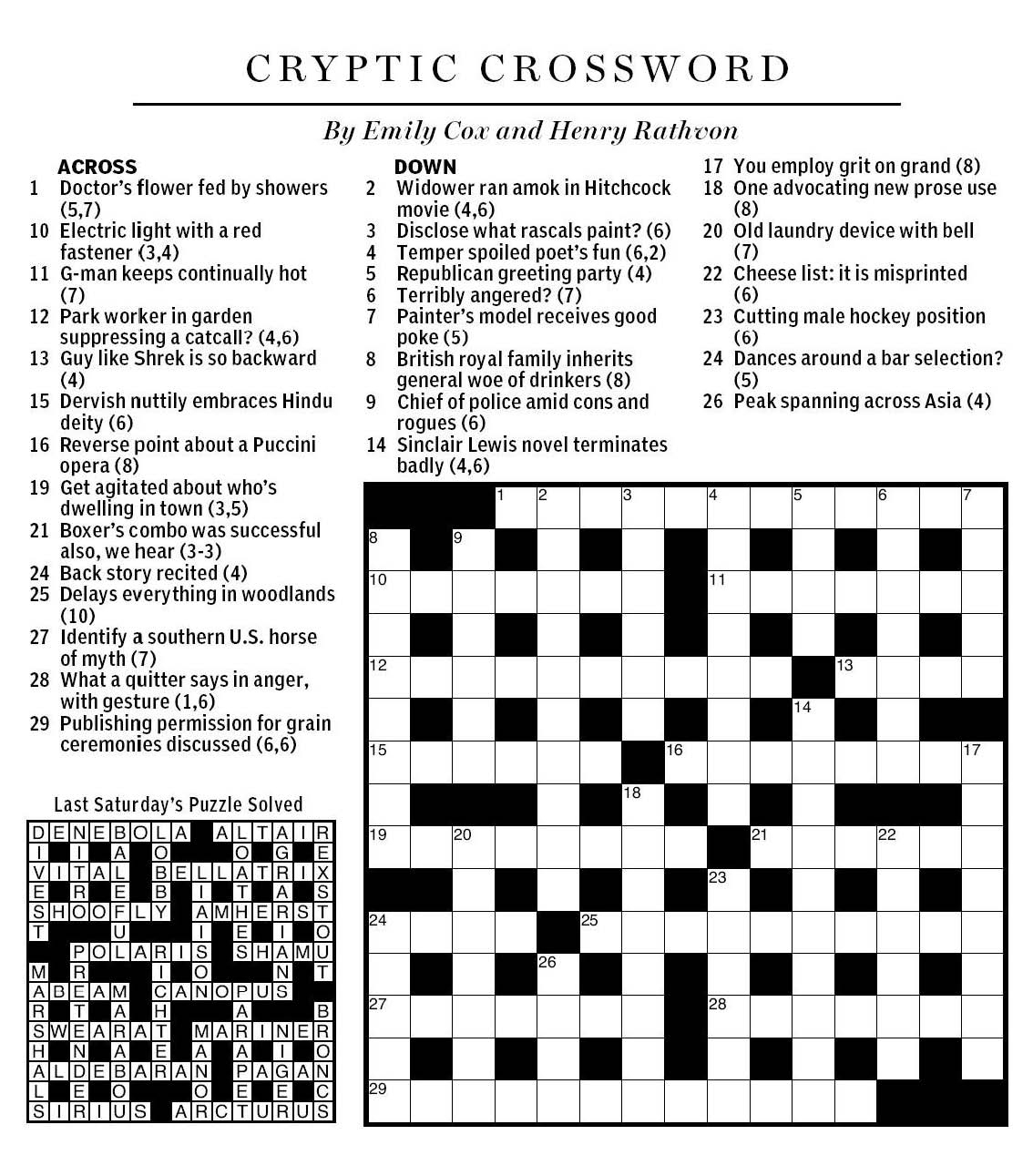 National Post Cryptic Crossword Forum June 2013 In Mr X 