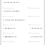 Order Of Operation Worksheet With Answer Key Printable Pdf