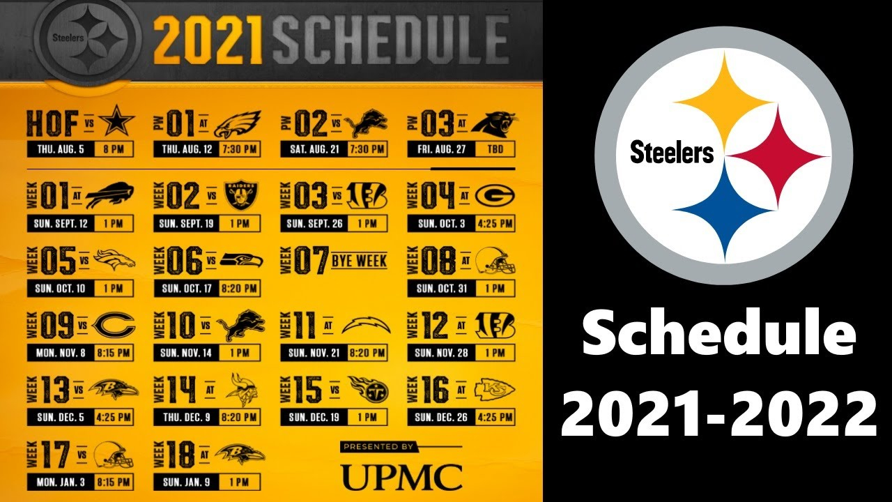 Pittsburgh Steelers Schedule Reaction NFL Season 2021 2022 