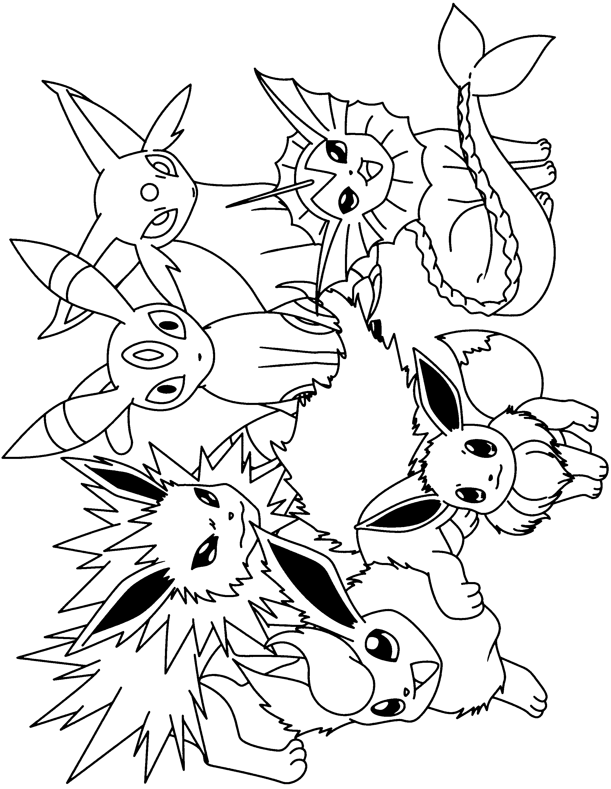 Pokemon Coloring Pages Eevee Evolutions At GetDrawings 