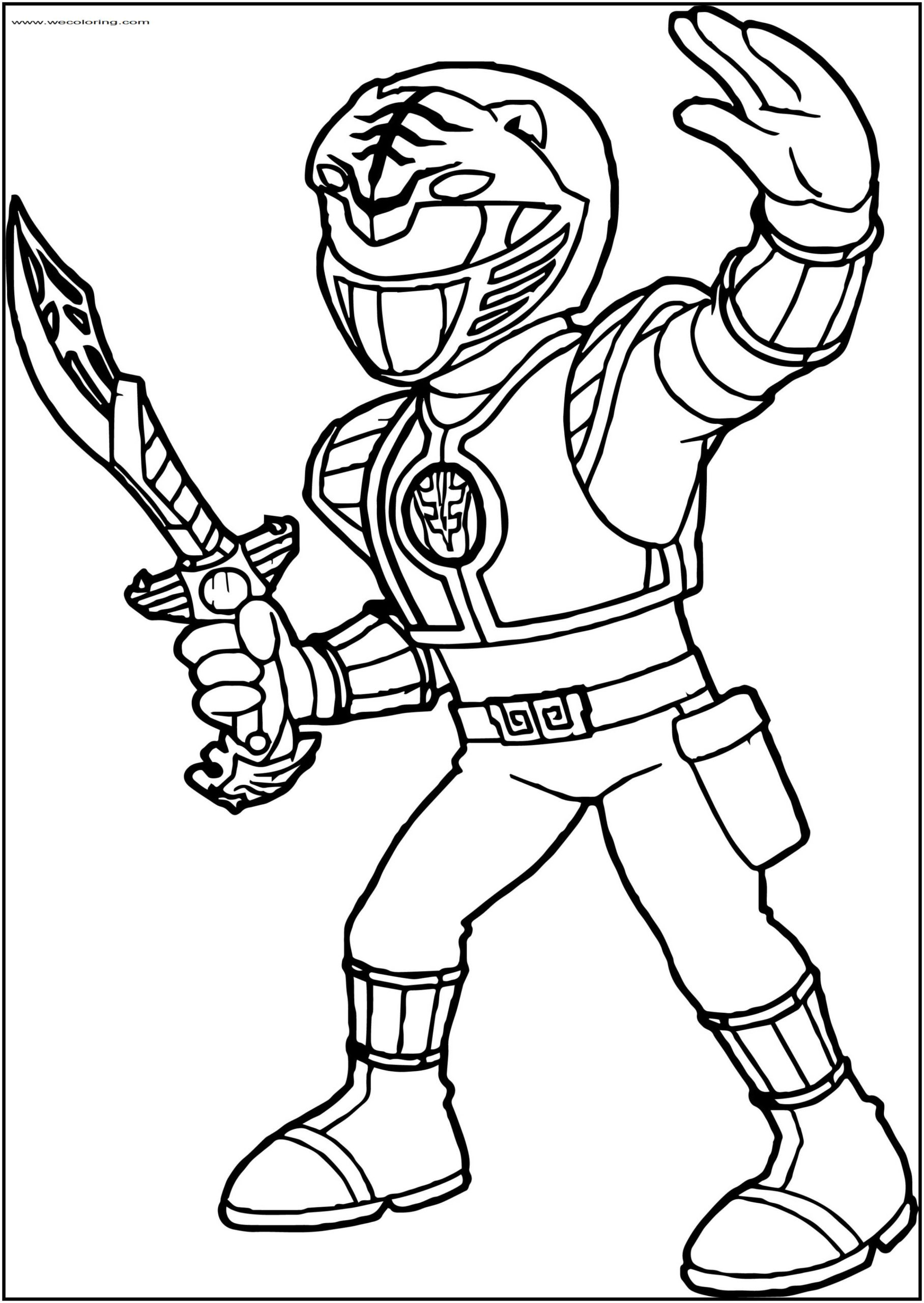 Power Rangers White Ranger Free Printable Coloring Page 