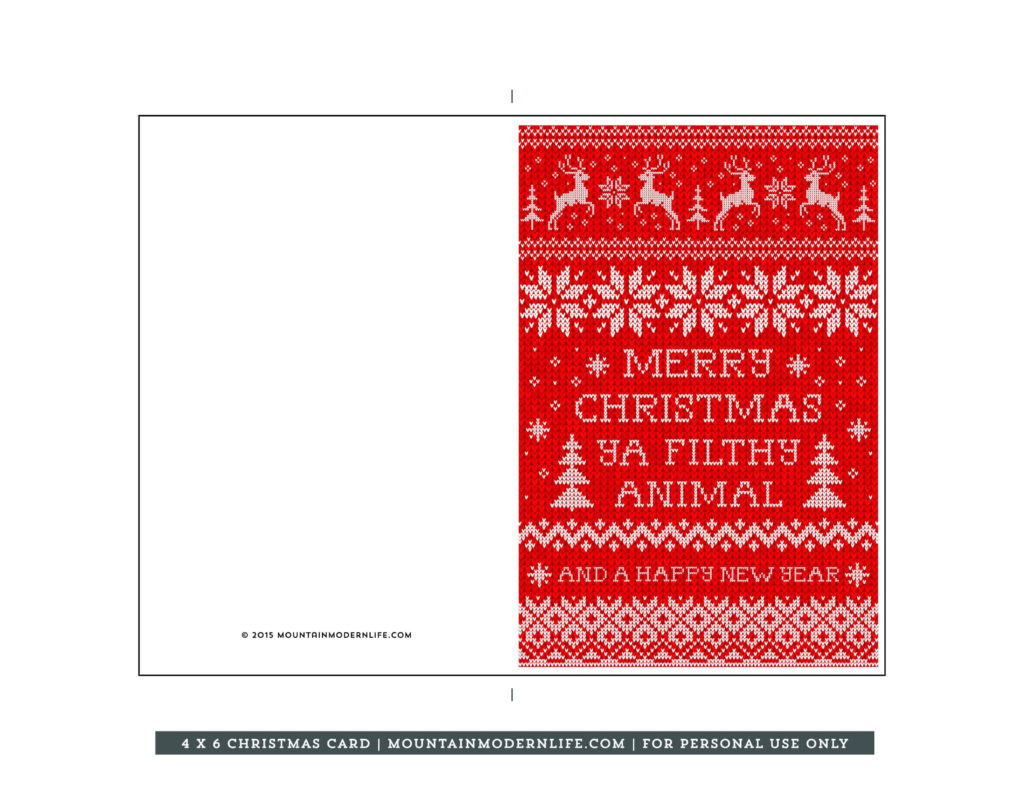 Printable Christmas Card MountainModernLife