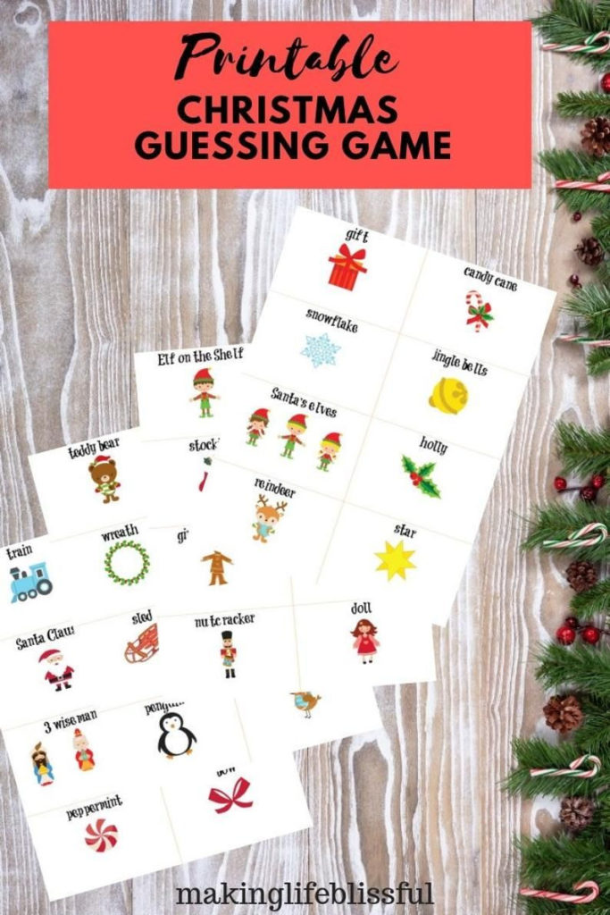 Printable Christmas Guessing Game Cards For Charades 