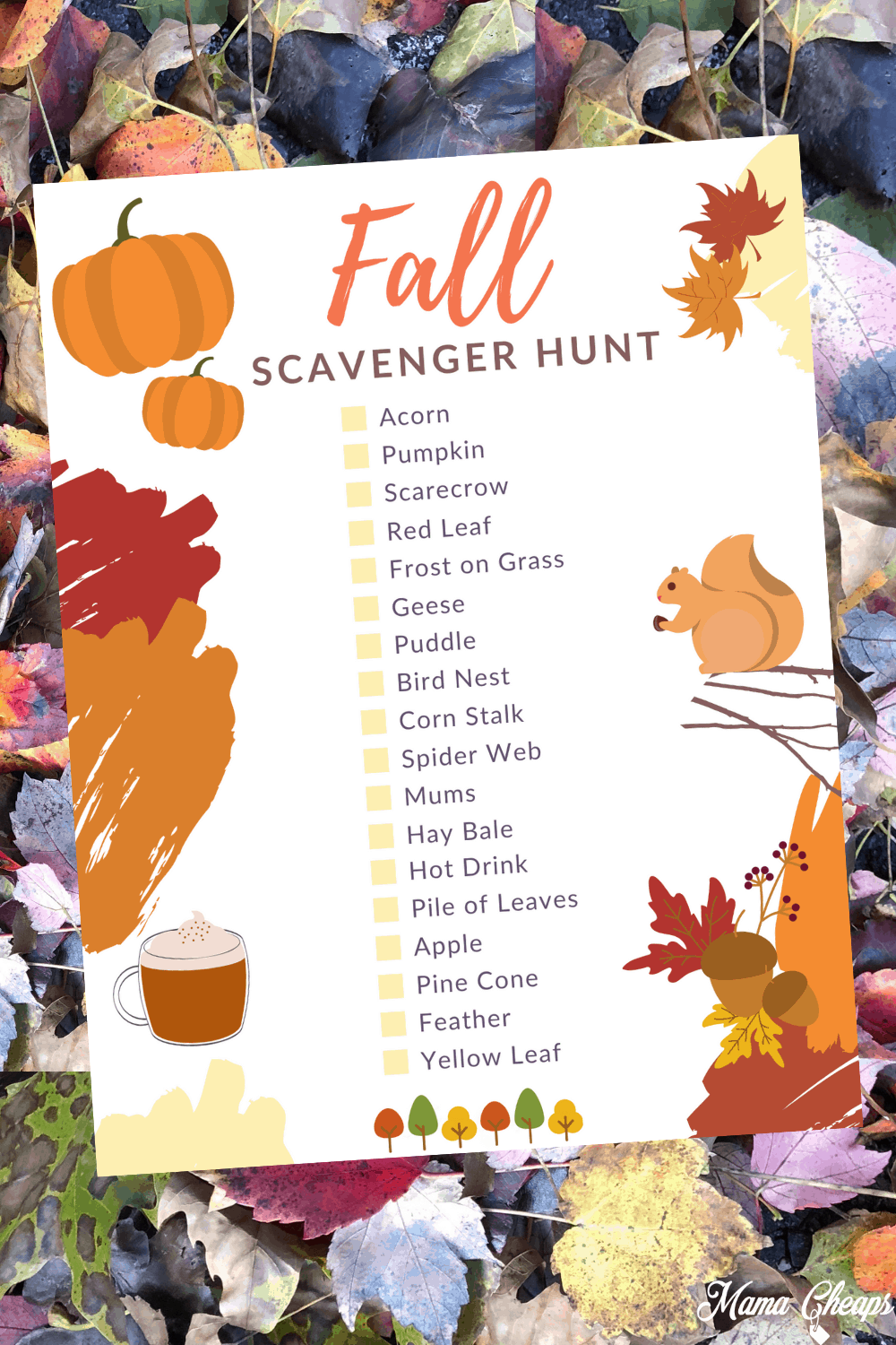 Printable Fall Themed Scavenger Hunt For Kids Mama Cheaps 
