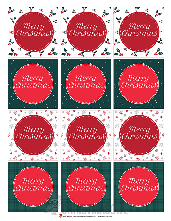 Printable Merry Christmas Cupcake Toppers