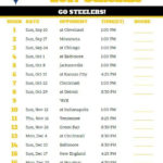 Printable Pittsburgh Steelers Football Schedule