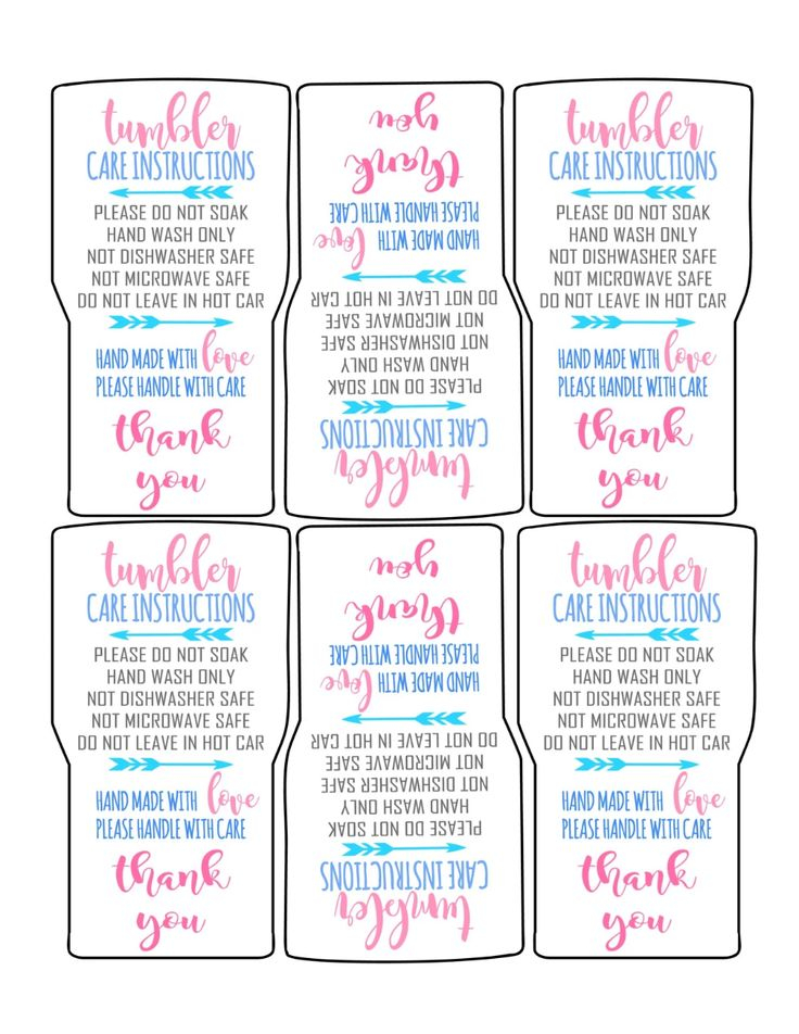 Printable Tumbler Care Instructions Google Search