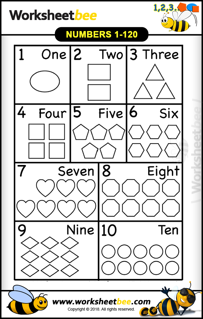 Printable Worksheet Numbers 1 10 Worksheet Bee