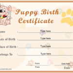 Puppy Birth Certificates Template Business