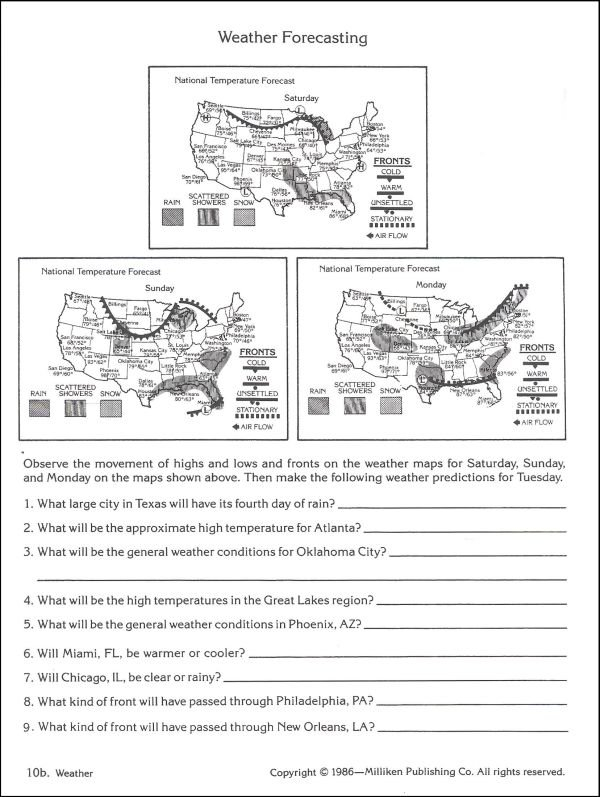 Read A Weather Map Worksheet Free Worksheets Samples