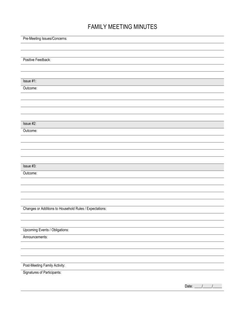 Printable Resident Council Meeting Template