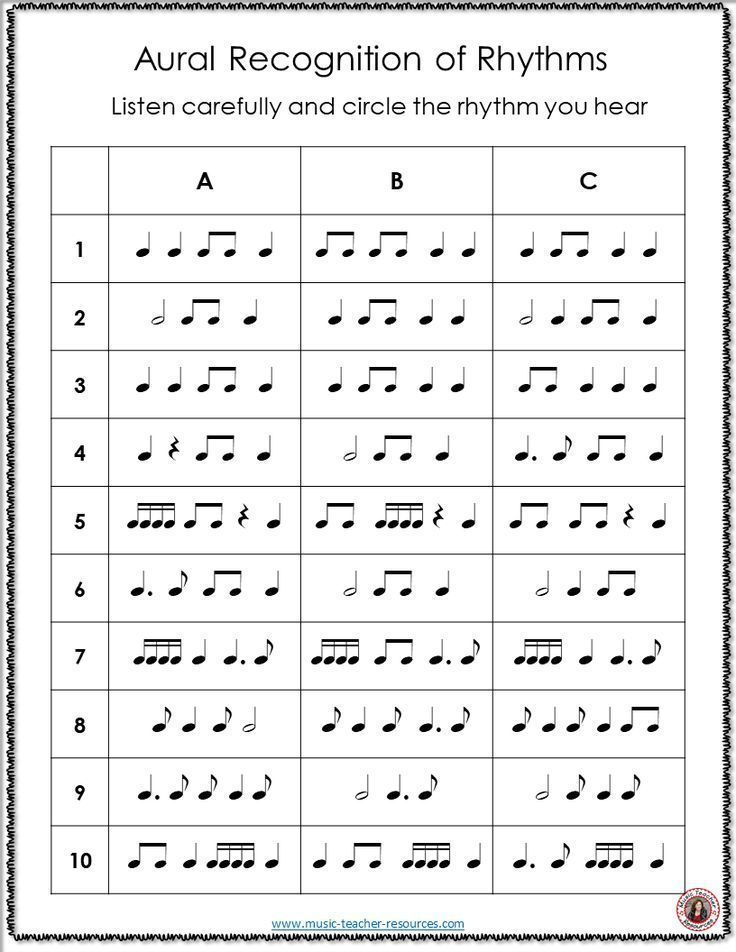 Rhythm Free Music Worksheets Just One Of The Sheets 