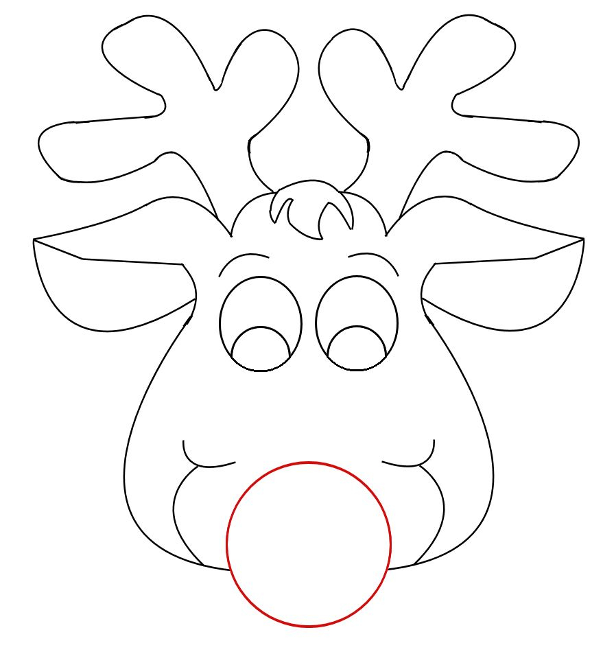 Rudolph Reindeer Template Christmas Ornament Template 