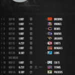 SCHEDULE OF OUR STEELERS INCLUDING THE CHANNEL THEY WILL