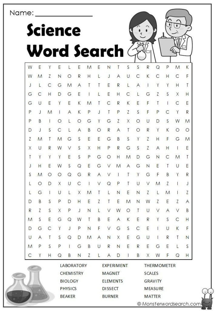 Science Word Search Science Words Science Word Search