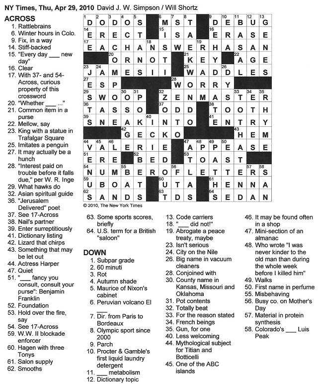 Seattle Times Crossword