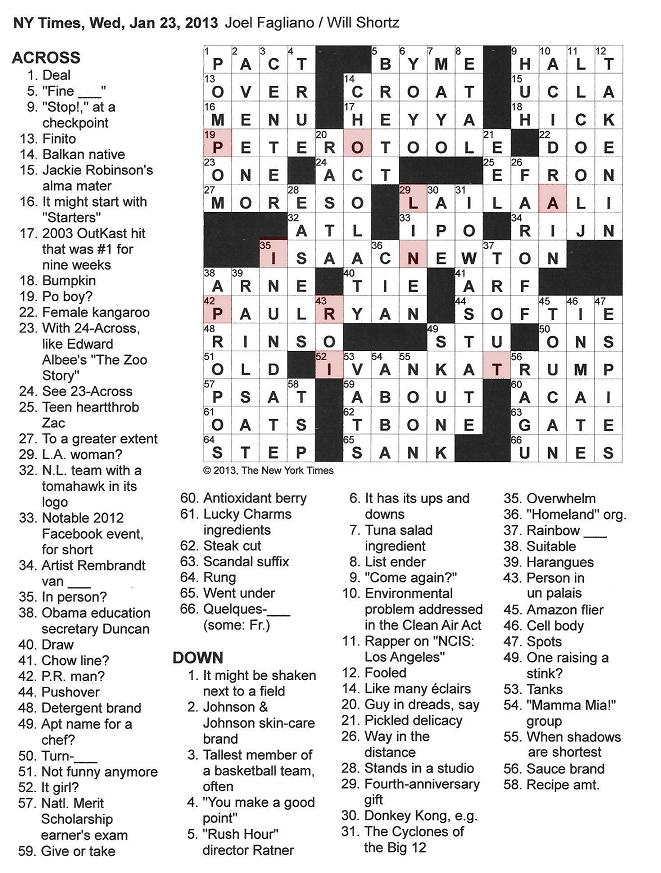 Seattle Times Crossword