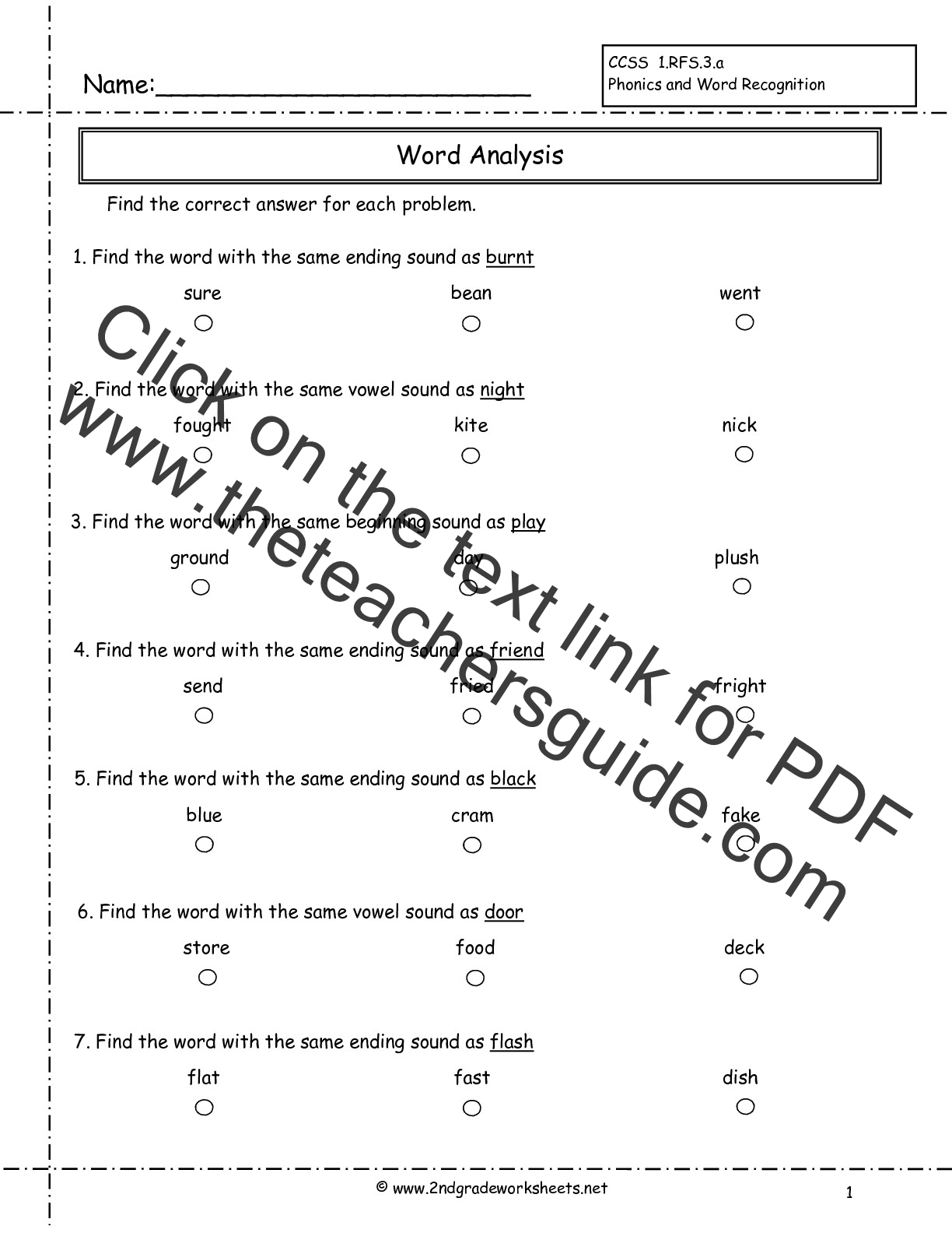 Second Grade Phonics Worksheets And Flashcards