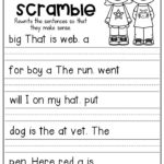 Sentence Scramble Worksheet For Kindergarten Students
