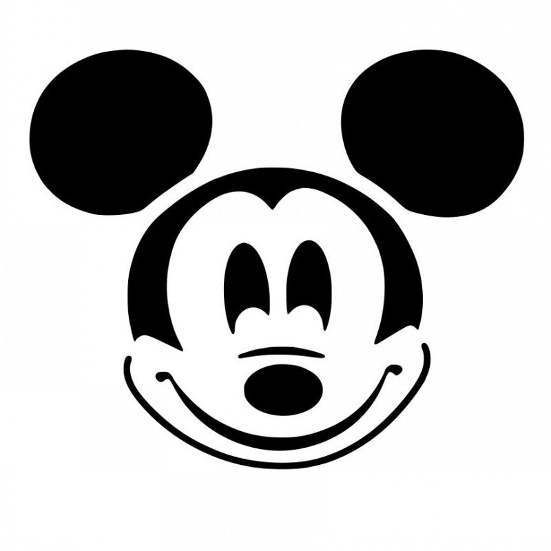 Simple Black ink Mickey Mouse Head Tattoo Design Disney 