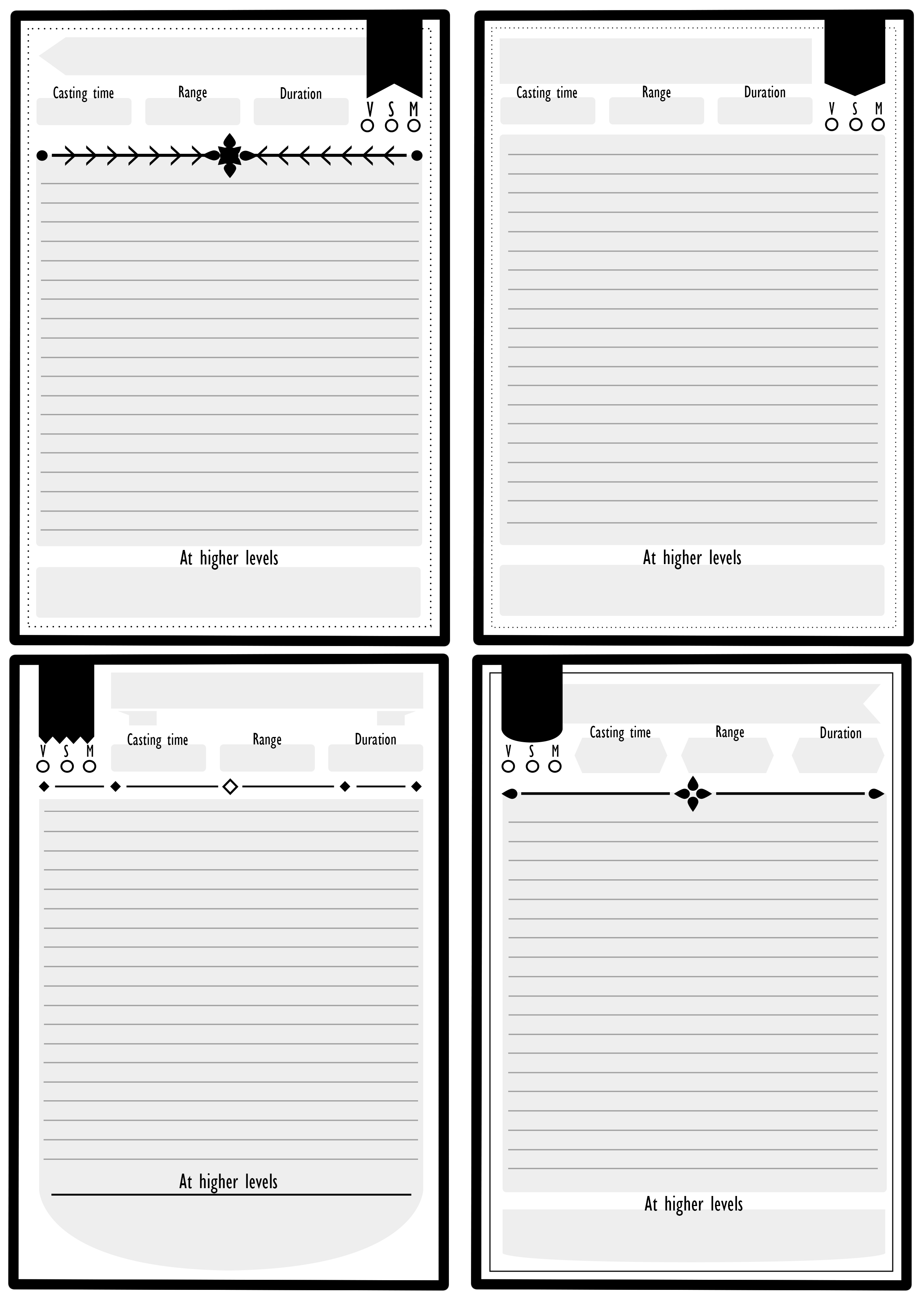 Simplicity D d 5e Spell Cards Printable Clifton Blog