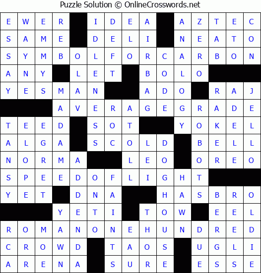 Solution For Crossword Puzzle 2025