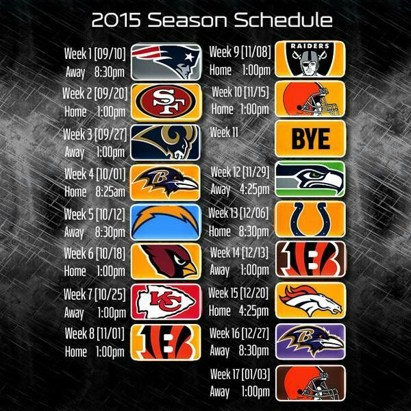 Steelers 2015 Schedule Pittsburgh Steelers Schedule 