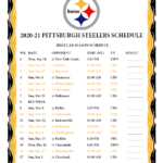 Steelers Schedule 2021 Printable FreePrintableTM