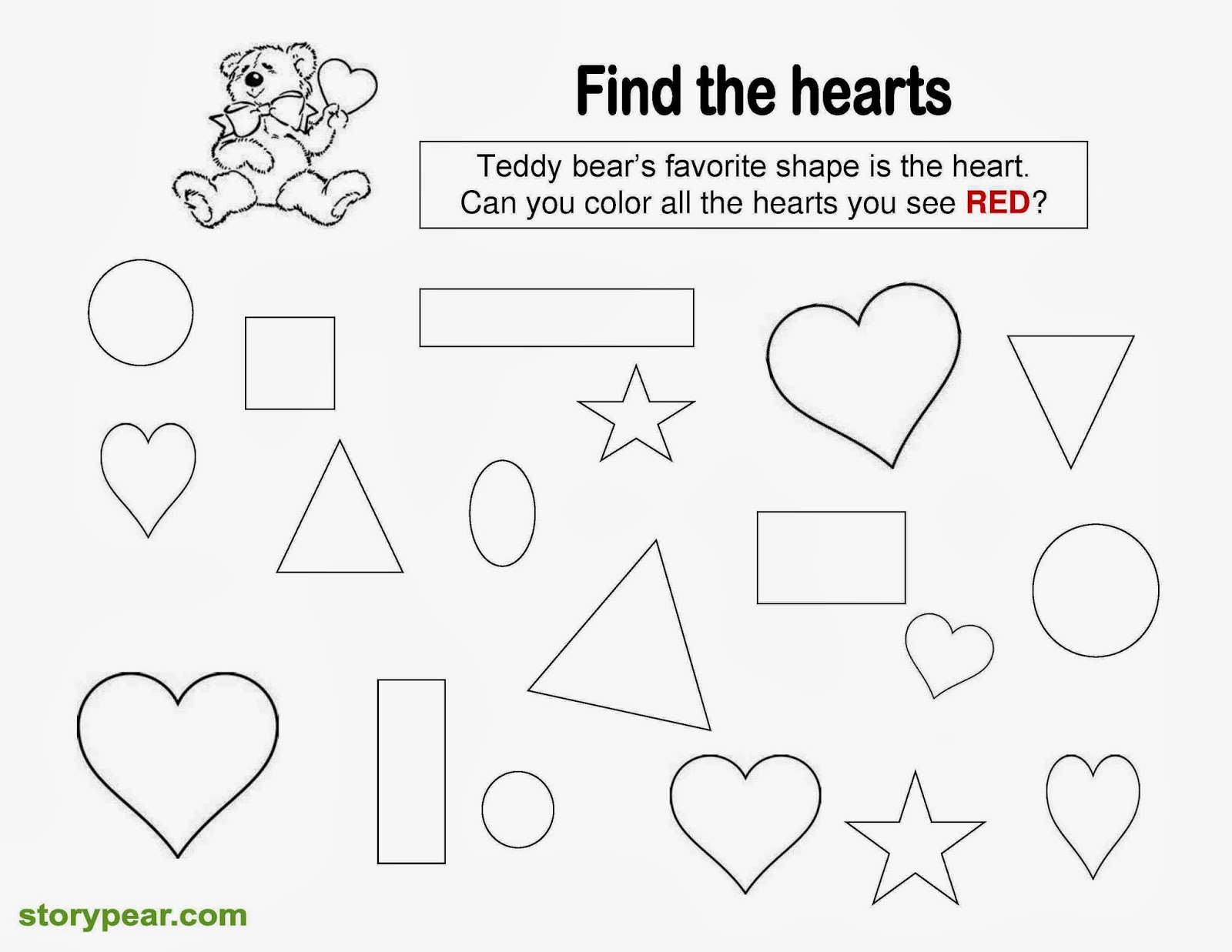 Story Pear Free Valentine Day s Printable Sheets For 